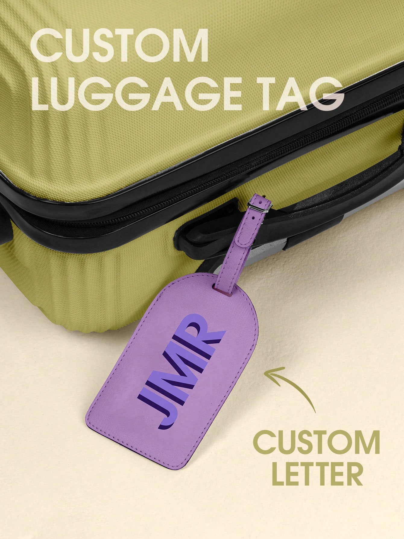 Travel Luggage Set - 개인 맞춤 이니셜 러기지 태그, PU
