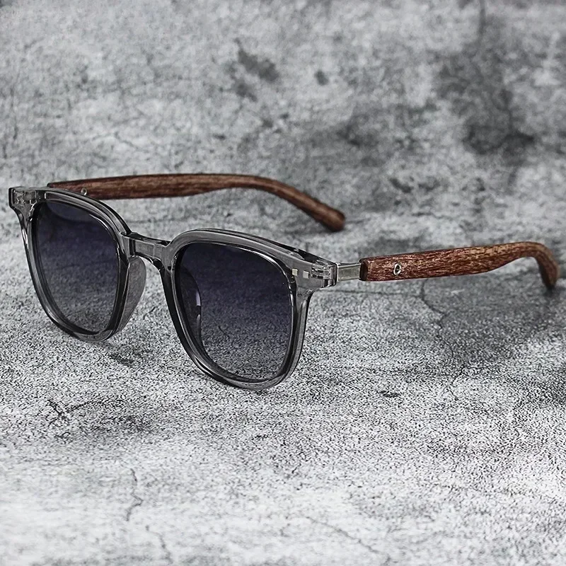 Sunglasses Uv400 - 남성용, 여성용 트렌디한 레트로 스타일의 나무
