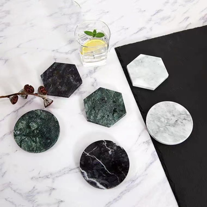 Marble Coaster Set - 1PCS 대리석 컵 받침 라운드 미끄럼