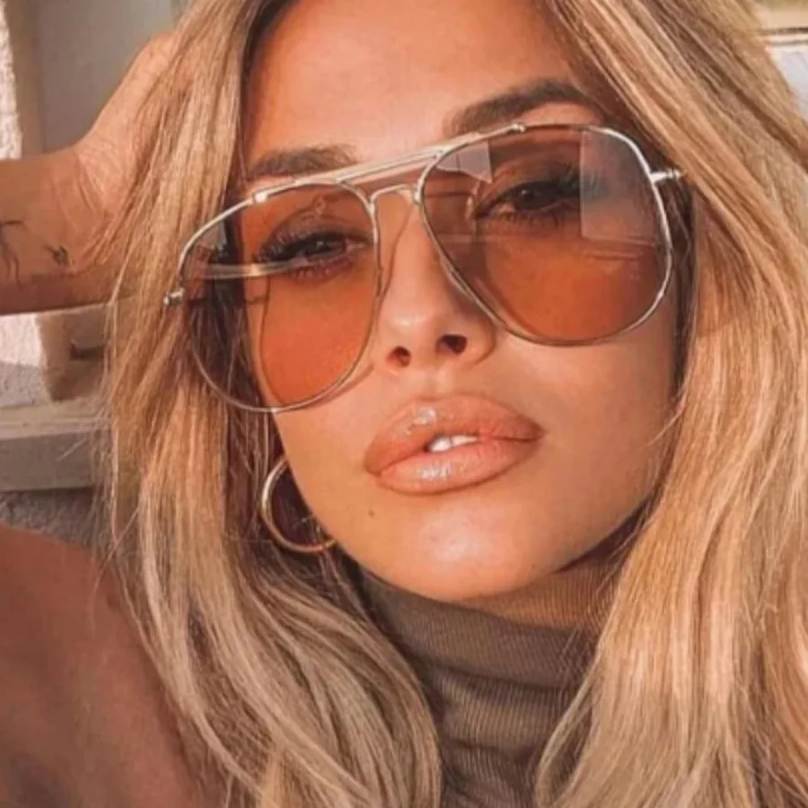 Designer Sunglasses - 레트로 스타일의 메탈 더블 브리지 선글라스,