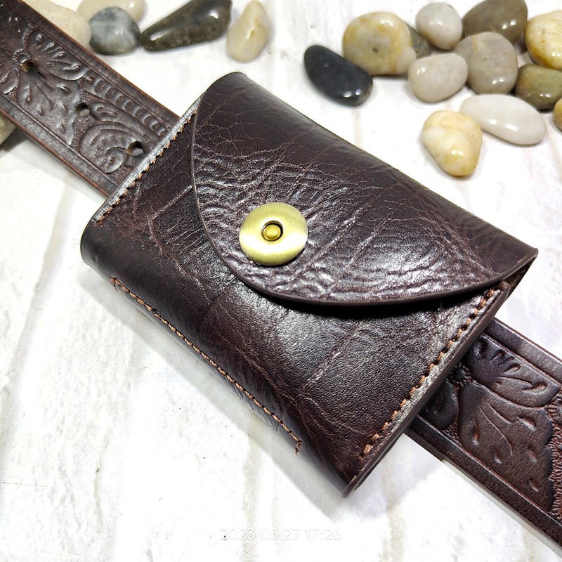 Leather Wallet Men - Blongk 미니 허리 가방, 얇은 벨트
