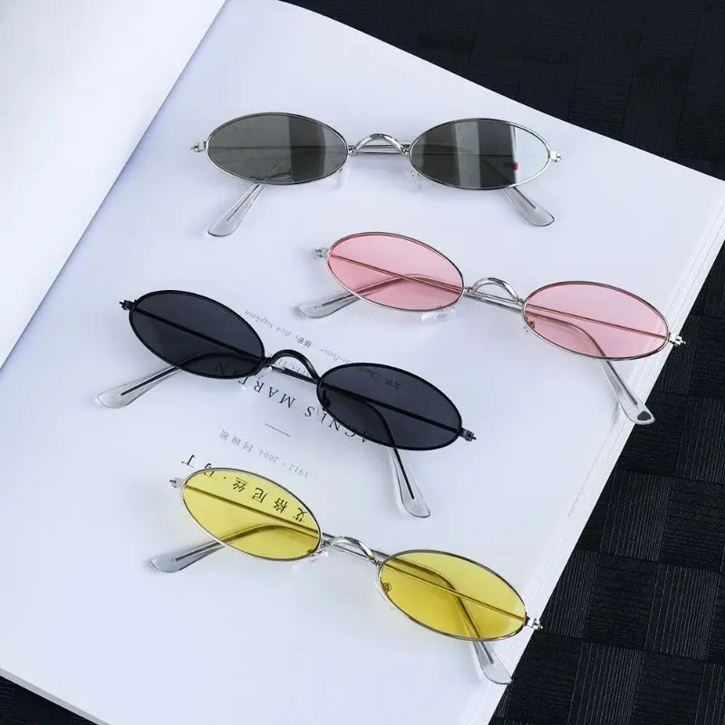 Designer Sunglasses - 레트로 스타일의 작은 프레임의 타원형 선글라스,