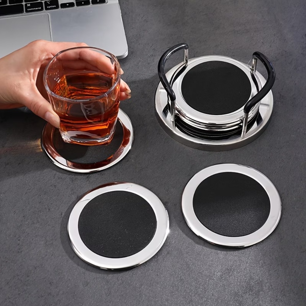 6개/세트 원형 스테인리스 코스터 미니멀리스트 방수 단 - Marble Coaster Set 리뷰 및 가격