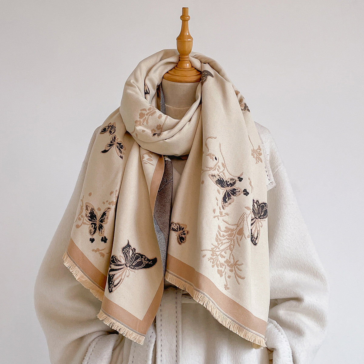 여성용 인조 캐시미어 스카프 프린지 장식 두꺼운 따뜻한 - Cashmere Scarf 리뷰 및 가격