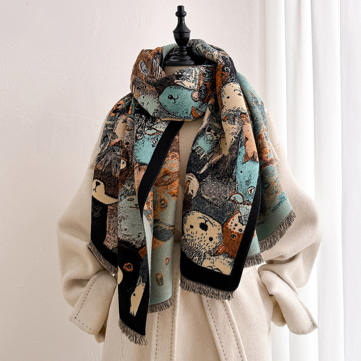 여성용 인조 캐시미어 스카프 두꺼운 따뜻한 숄 가을 프 - Cashmere Scarf 리뷰 및 가격