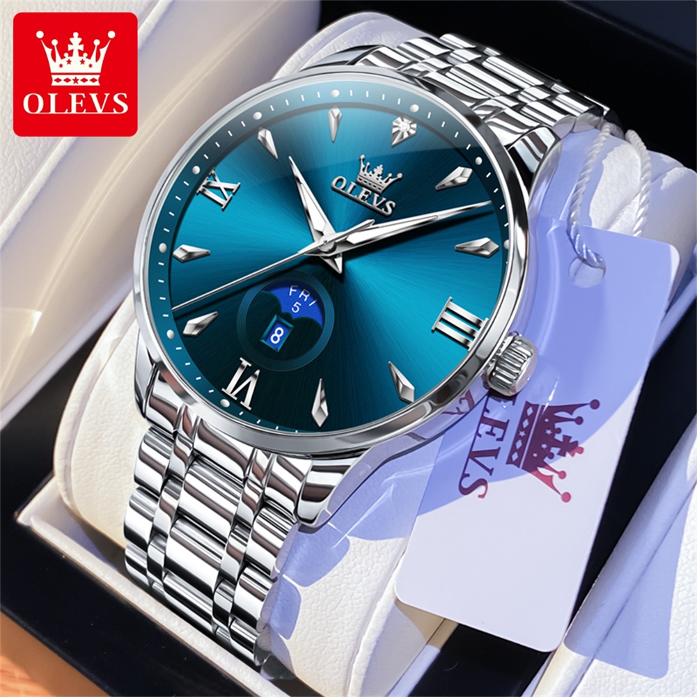 OLEVS Moon Phase 남성용 시계 달력 30m - Luxury Watch Men 리뷰 및 가격