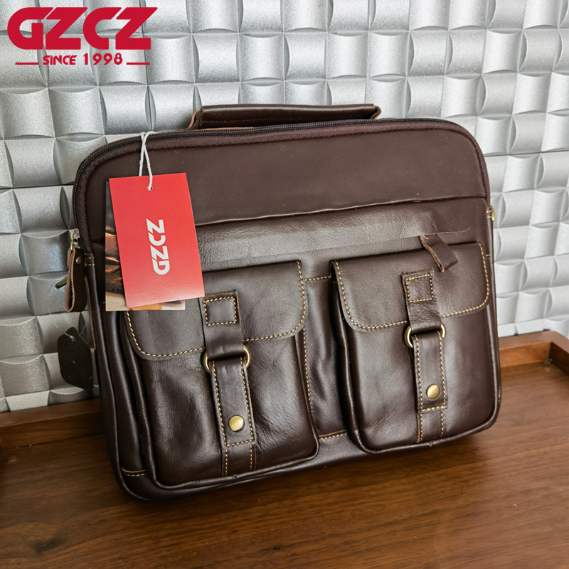 GZCZ 남성용 핸드백 레저 비즈니스 컴퓨터 가방 헤드 - Leather Briefcase 리뷰 및 가격