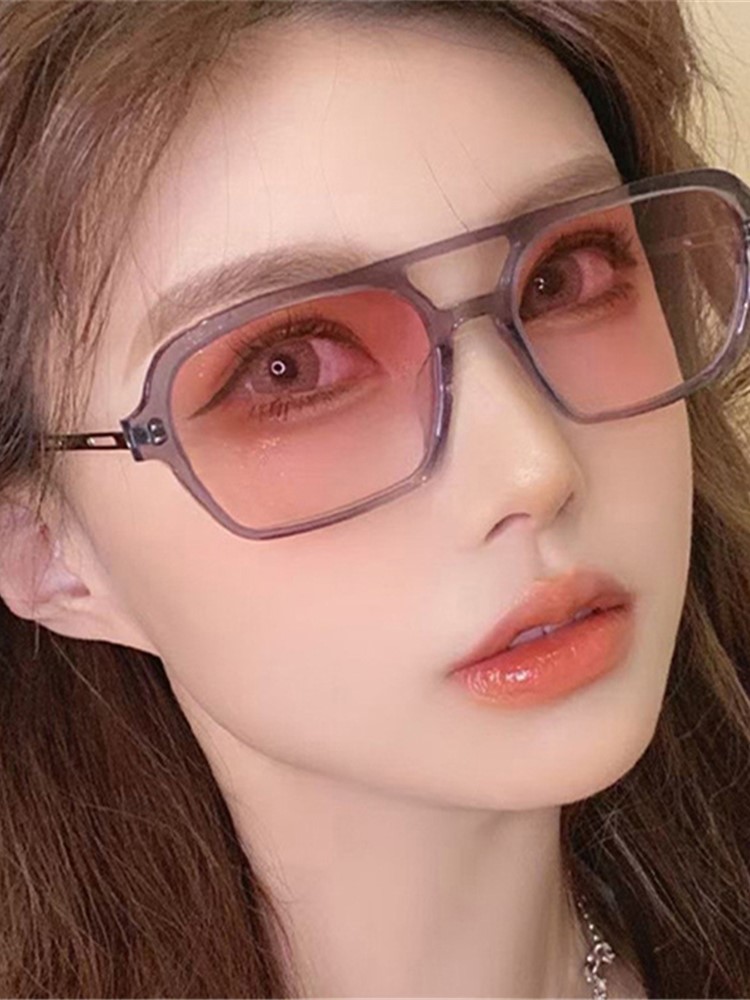 레트로 스타일의 더블 브리지 선글라스, 여성용, 핑크  - Sunglasses Uv400 리뷰 및 가격