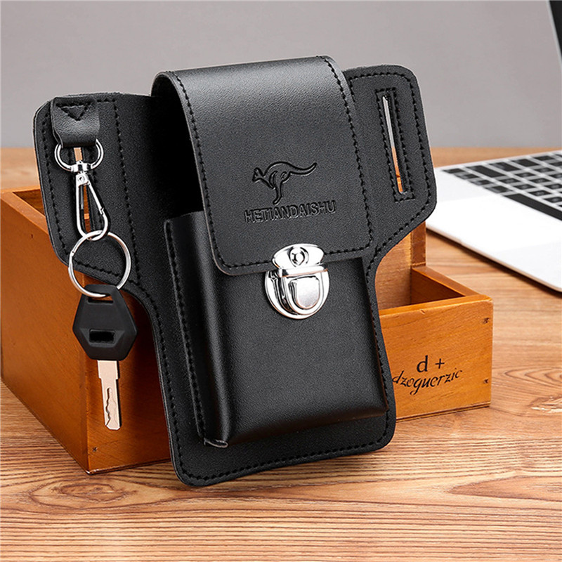남성 벨트 휴대폰 루프 홀스터 케이스 허리 가방 남성  - Leather Wallet Men 리뷰 및 가격