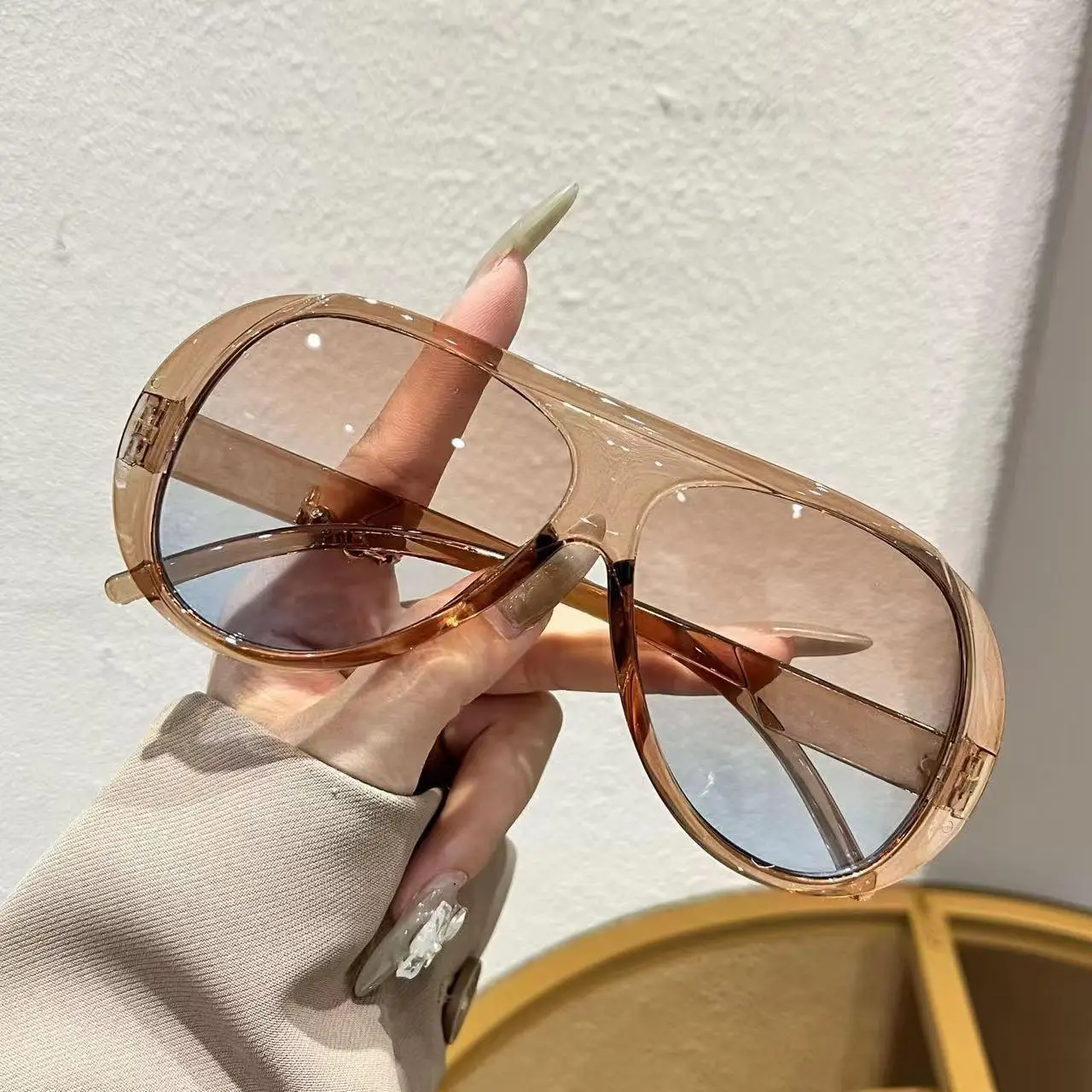 오버사이즈 선글라스 여성 패션 럭셔리 빅 프레임 일체형 - Sunglasses Uv400 리뷰 및 가격