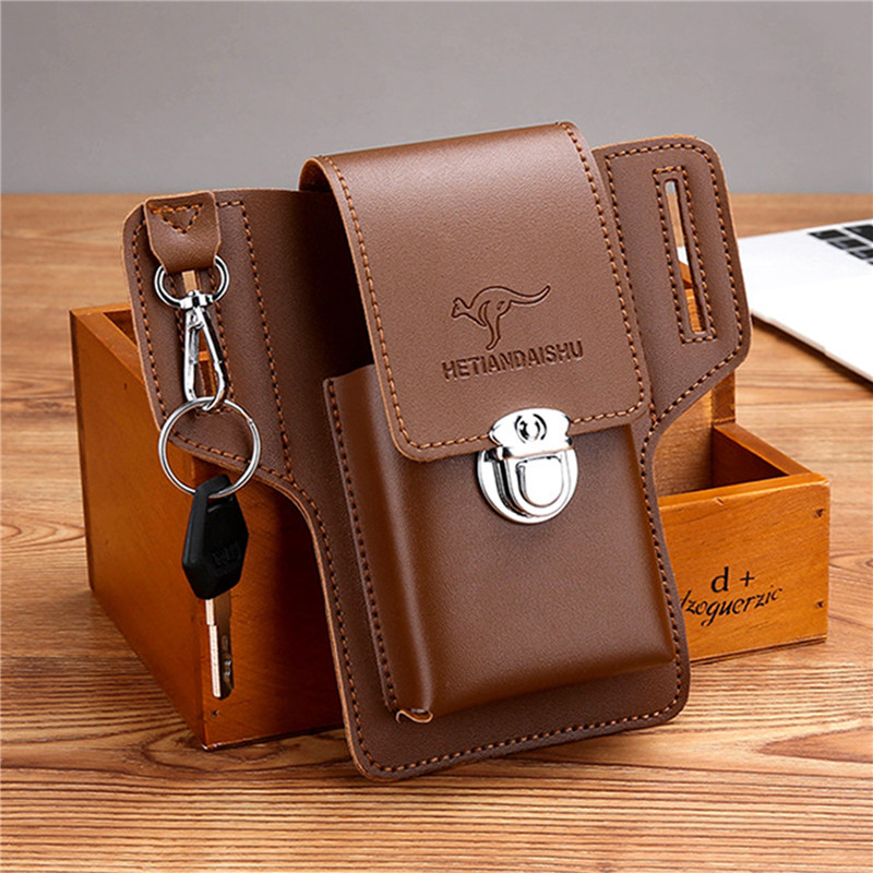 남성용 폰 벨트 가방, 휴대폰 루프 홀스터, 폰 파우치 - Leather Wallet Men 리뷰 및 가격