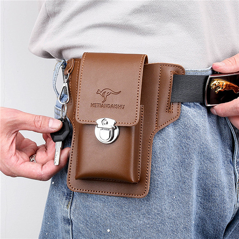 남성용 폰 벨트 가방, 휴대폰 루프 홀스터, 폰 파우치 - Leather Wallet Men 리뷰 및 가격