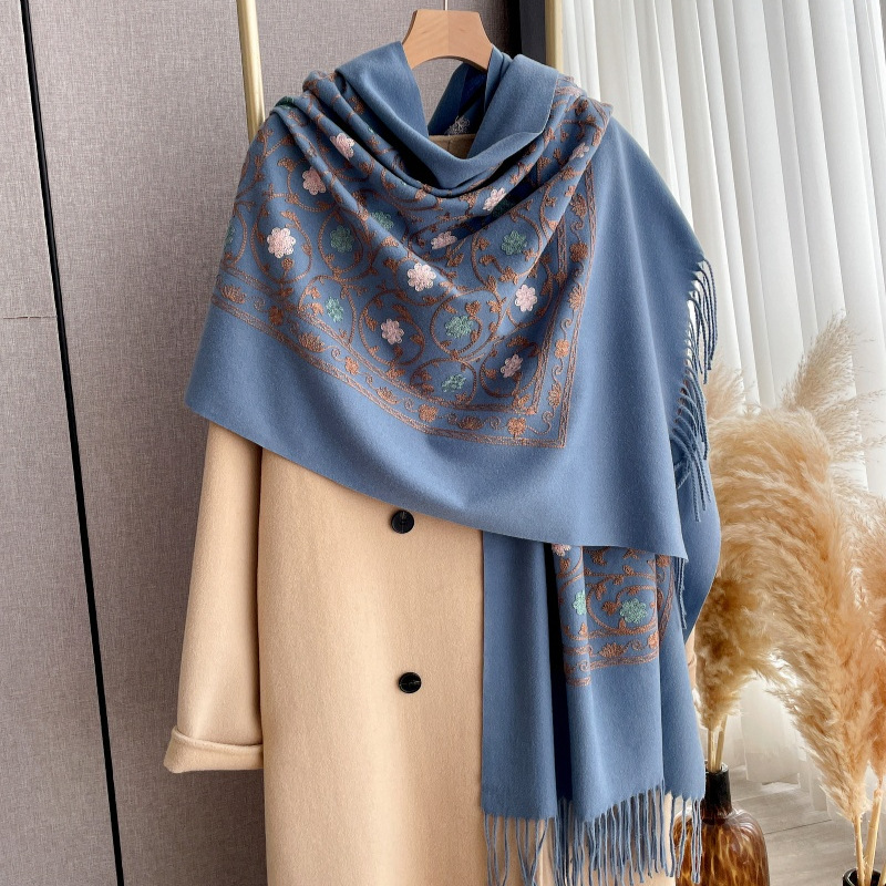 2025 신상 자수 캐시미어 스카프 여성 겨울 숄 랩  - Cashmere Scarf 리뷰 및 가격