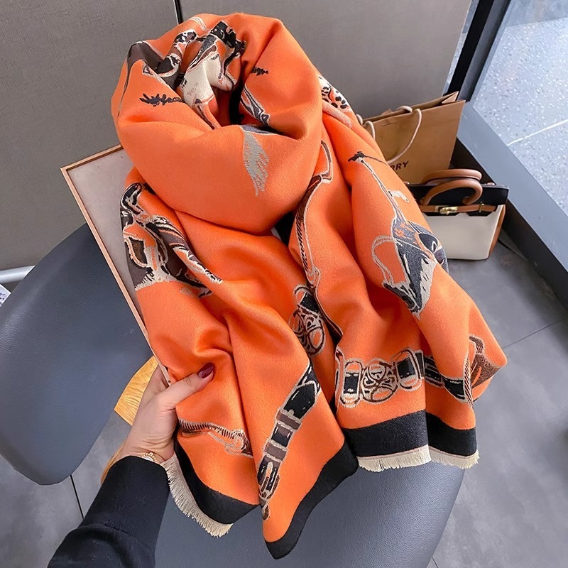 레트로 라이더 말 모양 모조 캐시미어 스카프 유니섹스  - Cashmere Scarf 리뷰 및 가격