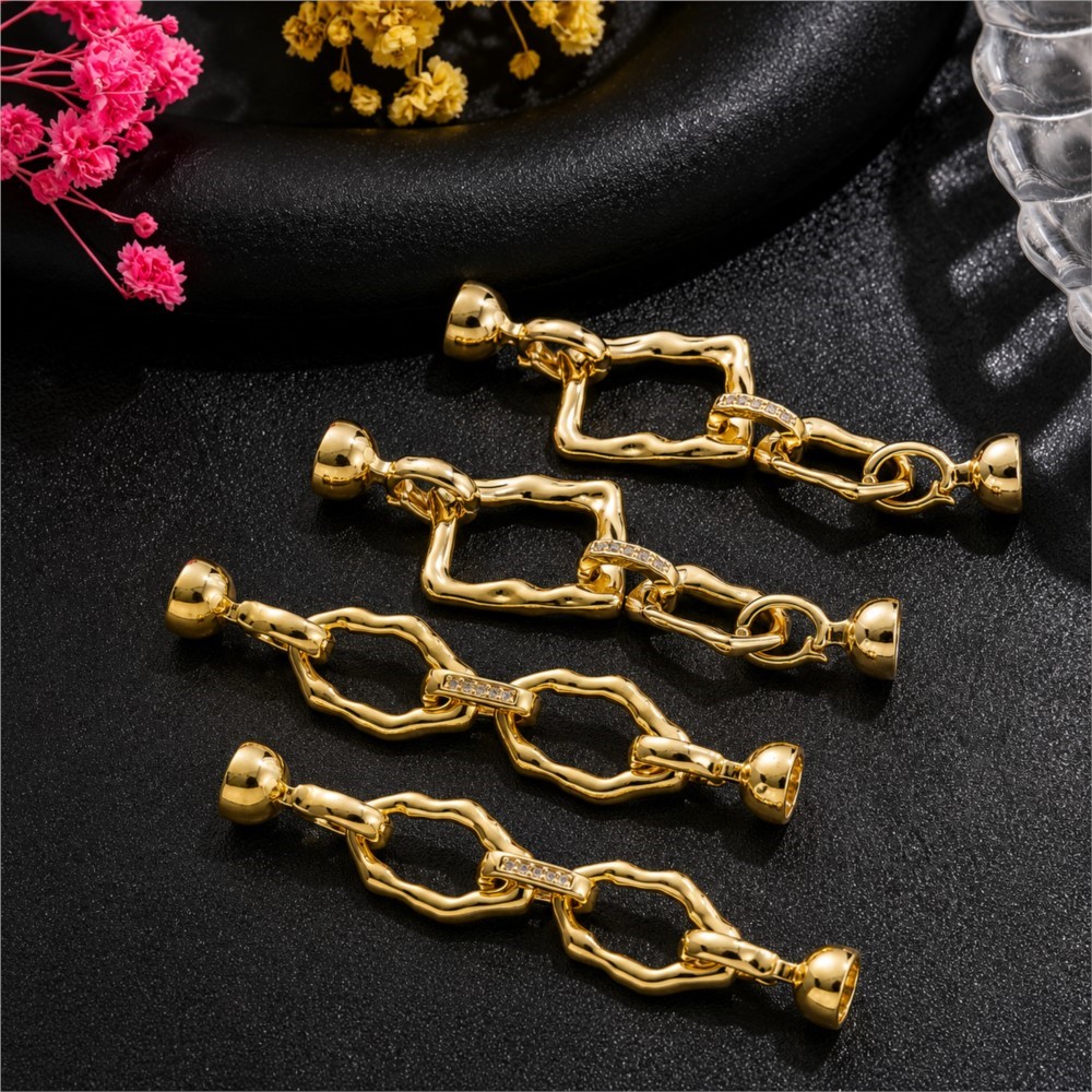 1 조각 18k 금도금 간단한 타원형 불규칙 연결 버클 - Gold Plated Jewelry 리뷰 및 가격