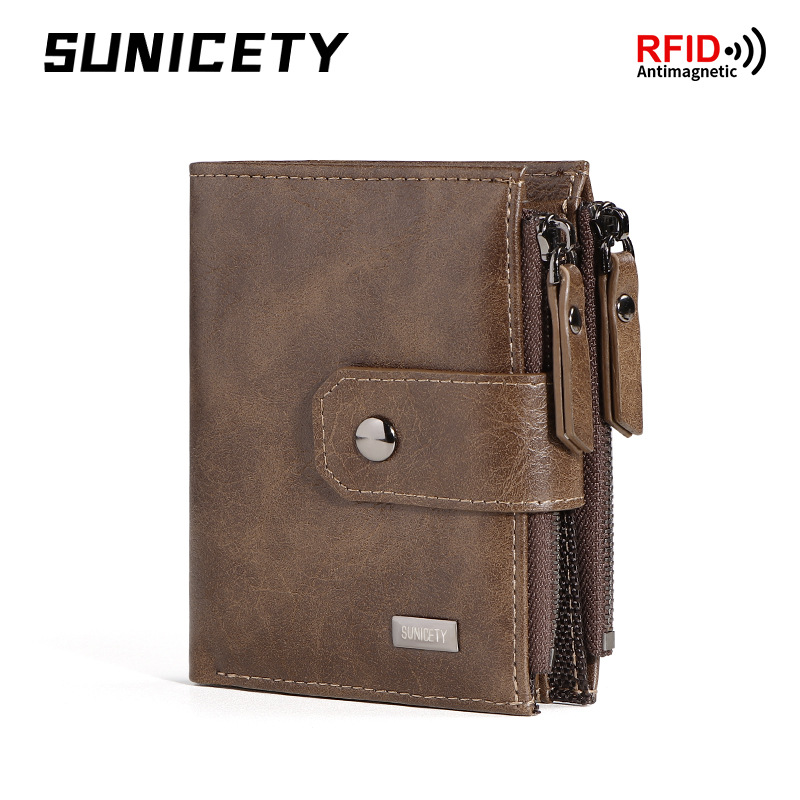 남성용 도난 방지 해외 비즈니스 가죽 슬림 숏 월렛,  - Leather Wallet Men 리뷰 및 가격