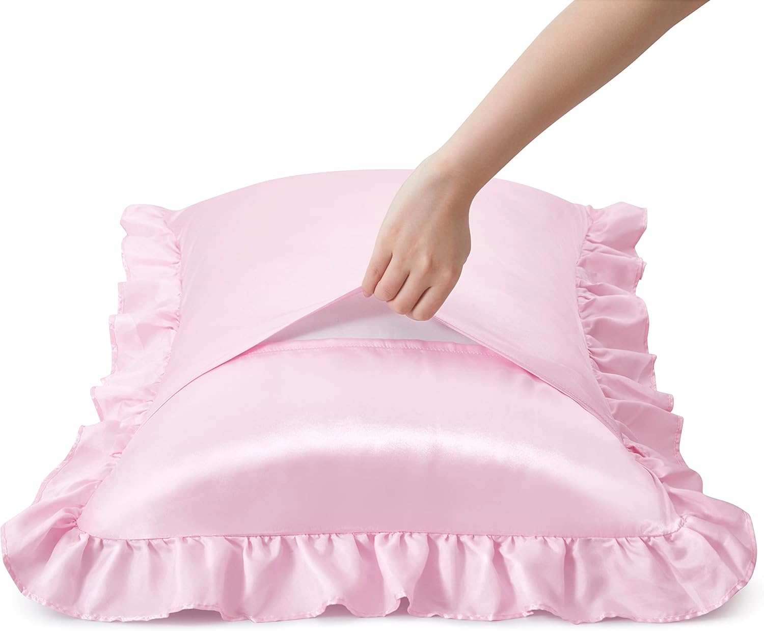 머리카락과 피부를 위한 2피스 새틴 러플 베개 커버,  - Silk Pillowcase 리뷰 및 가격