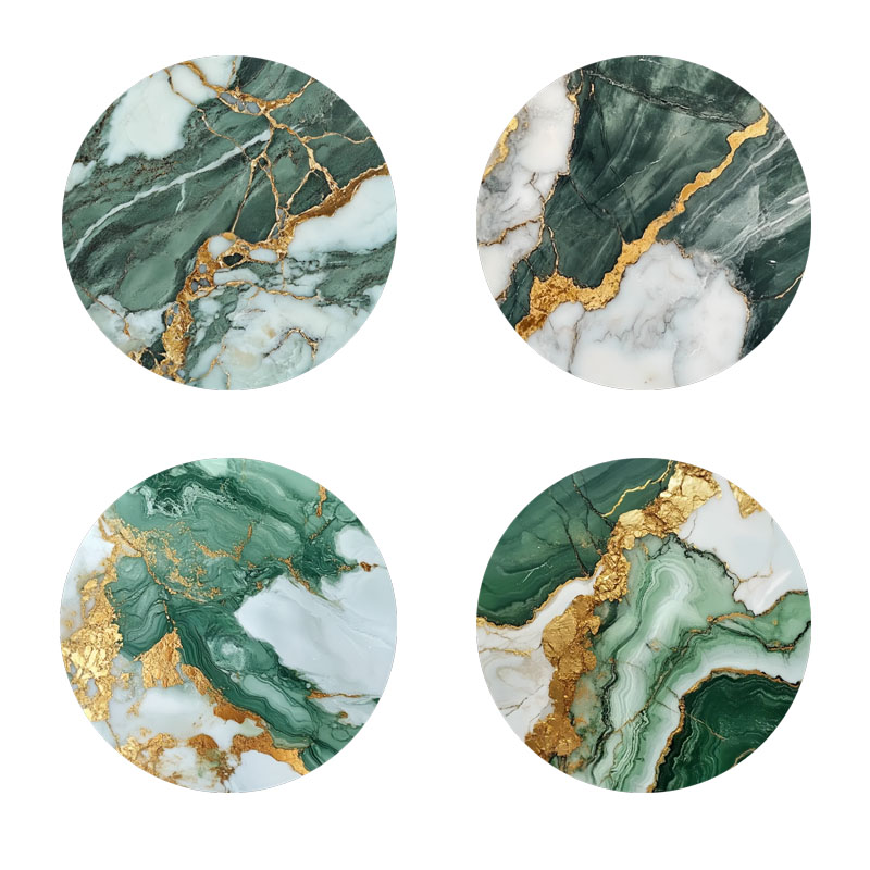 대리석 무늬 프린트 컵받침 4개, 일상 가족 파티 장식 - Marble Coaster Set 리뷰 및 가격