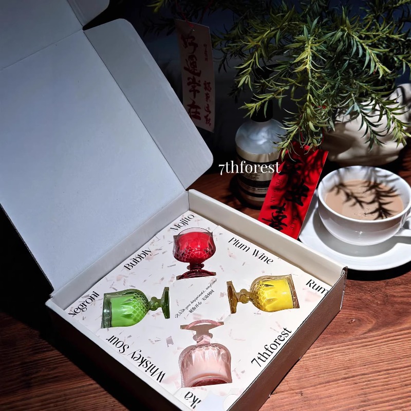 향초 선물 세트 와인잔 모양 4가지 향 오래 지속되는  - Luxury Gift Set 리뷰 및 가격