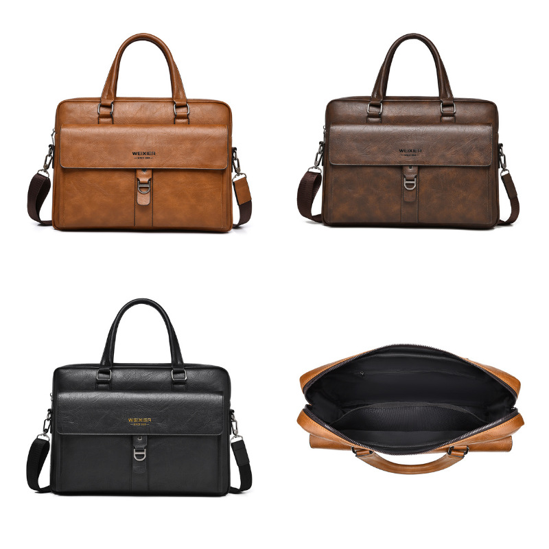 빈티지 다크 브라운 PU 가죽 남성용 서류 가방 15. - Leather Briefcase 리뷰 및 가격