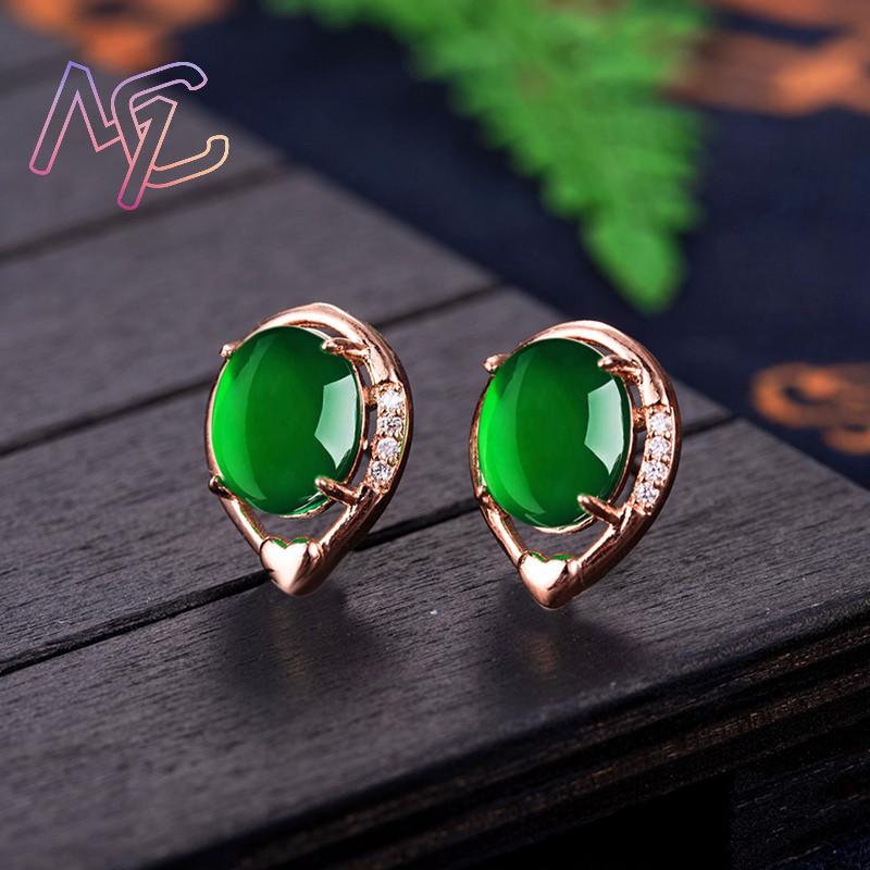 천연 옥 꽃 귀걸이 스톤 이어 스터드 탈리스만 로즈 골 - Gold Plated Jewelry 리뷰 및 가격