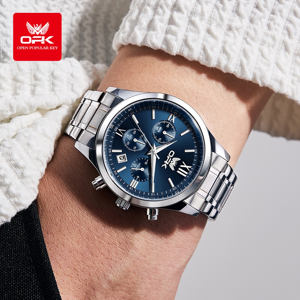 OPK 6052 남성용 시계 자동 날짜 스테인리스 밴드 - Luxury Watch Men 리뷰 및 가격