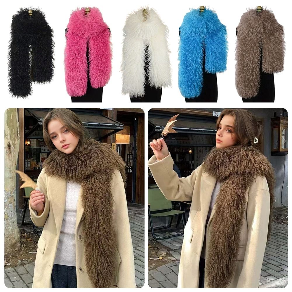 180CM 인조 양털 스카프 양면 전체 가죽 인조 양털 - Cashmere Scarf 리뷰 및 가격