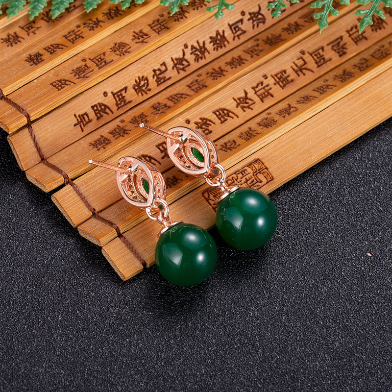 천연 옥 구슬 귀걸이 패션 액세서리, 조각 보석, 진짜 - Gold Plated Jewelry 리뷰 및 가격